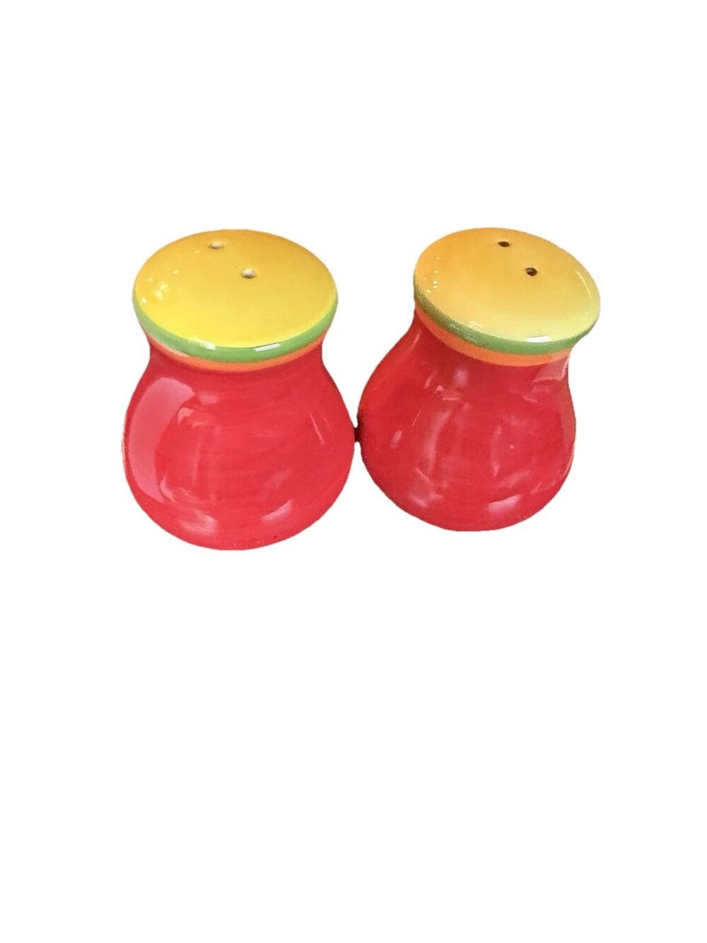 Dansk Caribe Aruba Salt & Pepper Shakers handpainted ceramic 3 1/2” Tall